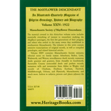 The Mayflower Descendant, Volume 24, 1922 back cover