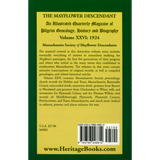 The Mayflower Descendant, Volume 26, 1924 back cover