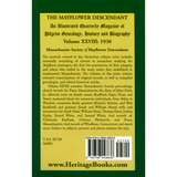 The Mayflower Descendant, Volume 28, 1930 back cover