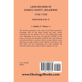 Land Records of Sussex County, Delaware, 1742-1753: Deed Book H No. 8 back cover