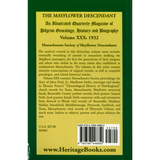 The Mayflower Descendant, Volume 30, 1932 back cover