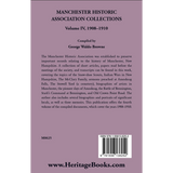 Manchester Historic Association Collections, Volume 4, 1908-1910 back cover
