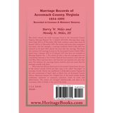 Marriage Records of Accomack County, Virginia, 1854-1895 (Recorded in Licenses and Ministers' Returns) back cover