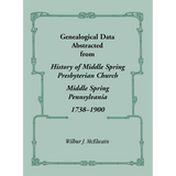 Genealogical Data Abstracted from "History of Middle Spring Presbyterian Church, Middle Spring, Pennsylvania 1738-1900"