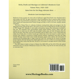 Births, Deaths and Marriages on California's Mendocino Coast, Volume 3, 1920-1929 back cover
