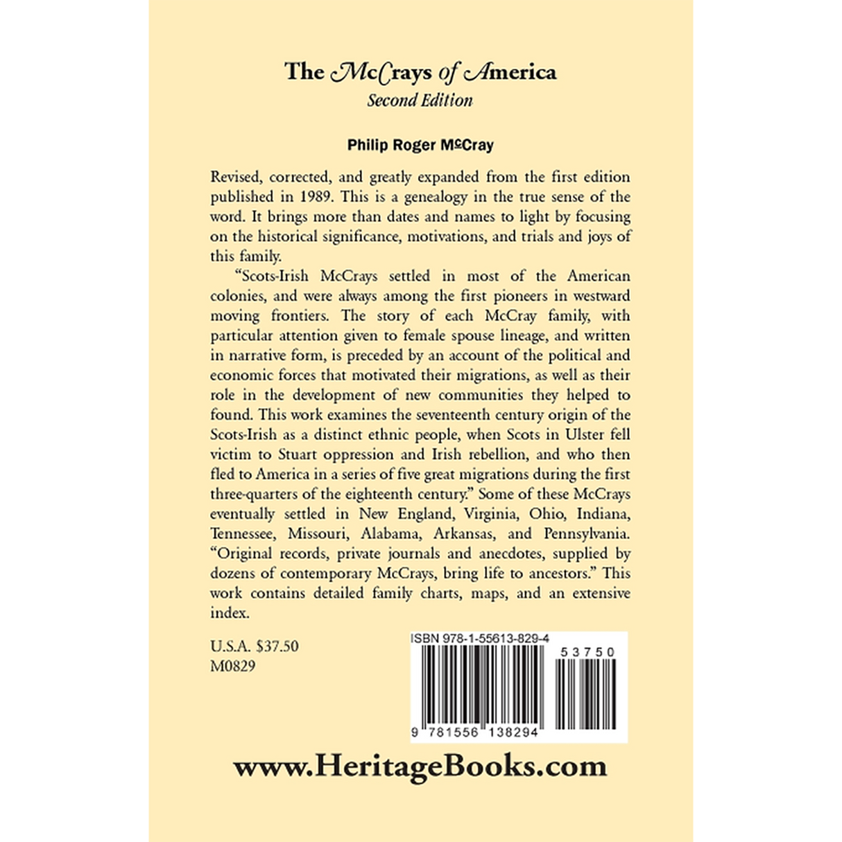 The McCrays of America, Second Edition back cover
