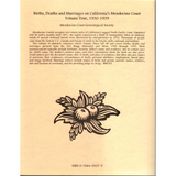Births, Deaths and Marriages on California's Mendocino Coast, Volume 4, 1930-1939 back cover