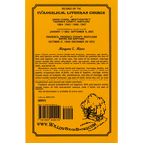 Records of the Evangelical Lutheran Church at Union Chapel, Liberty District, Frederick County, Maryland, 1864-1945, 1946-1947;… back cover