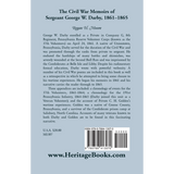 The Civil War Memoirs of Sergeant George W. Darby back cover