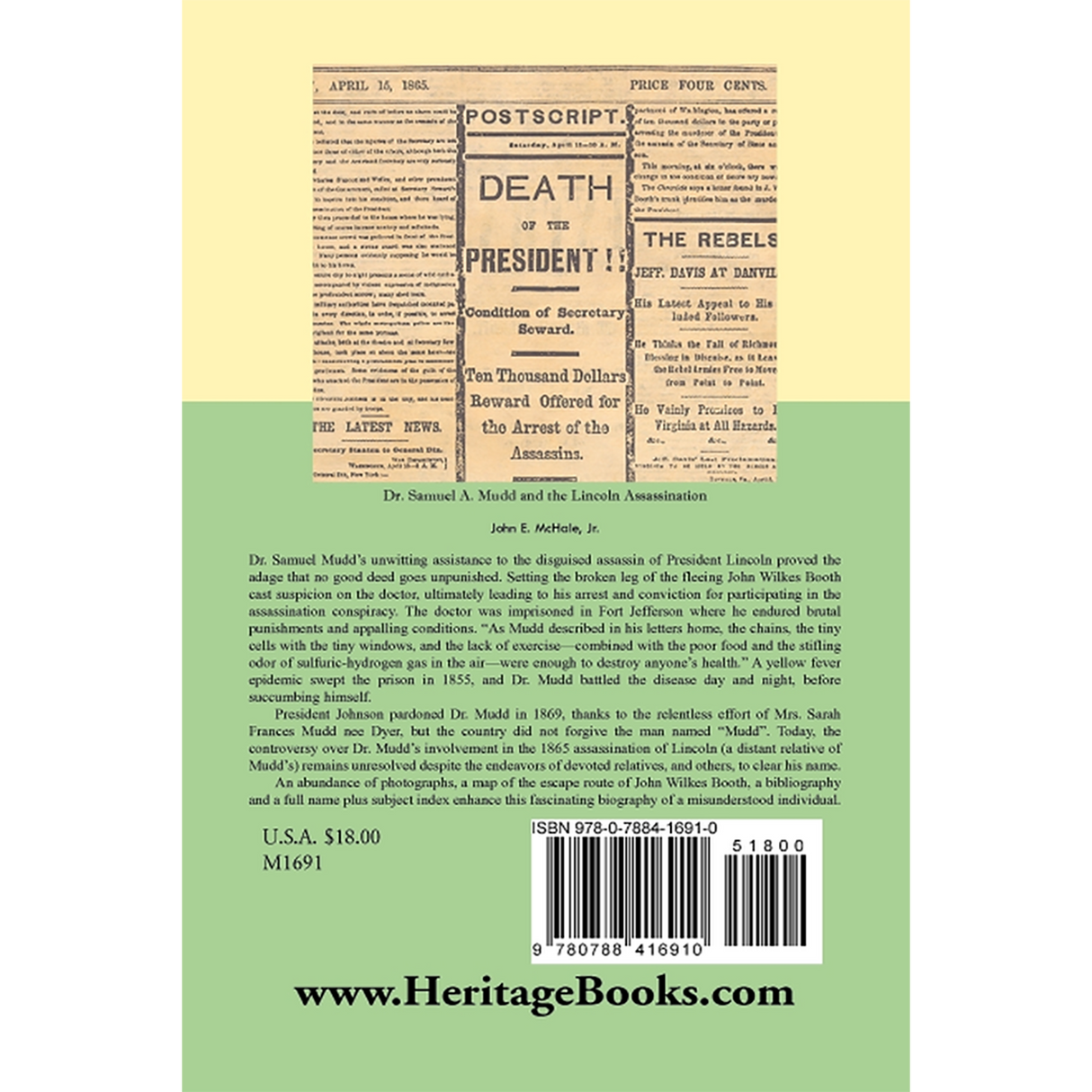 Dr. Samuel A. Mudd and the Lincoln Assassination back cover