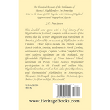 An Historical Account of the Settlements of Scotch Highlanders In America [paper] back cover