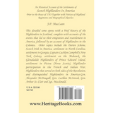 An Historical Account of the Settlements of Scotch Highlanders In America [paper] back cover