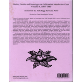 Births, Deaths and Marriages on California's Mendocino Coast, Volume 9, 1980-1989 back cover