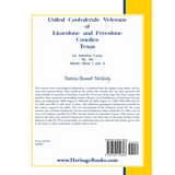 United Confederate Veterans of Limestone and Freestone Counties, Texas, Joe Johnston Camp, No. 94, Minute Book 1 and 2 back cover