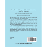 Births, Deaths and Marriages on California's Mendocino Coast, Volume 10, 1990-1999 back cover