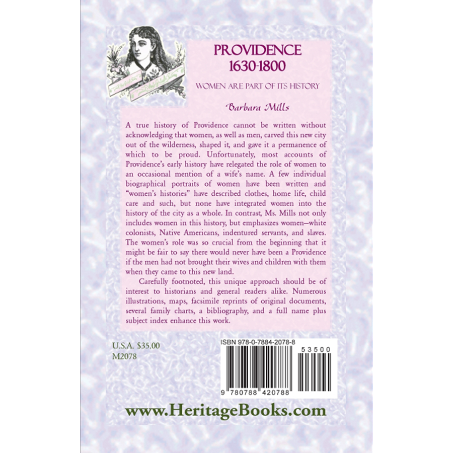 Providence, 1630-1800: Women Are Part of Its History back cover