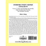Dearborn County, Indiana, Cemetery Records, Volume C: Caesar Creek, Clay, Hogan, Sparta and Washington Townships back cover