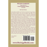 Wilson Families: Descendants of Colonel Benjamin Wilson, 1733-1814 back cover
