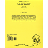 1890 Special Census of the Civil War Veterans of the State of Maryland, Volume V, Baltimore City, Part I back cover