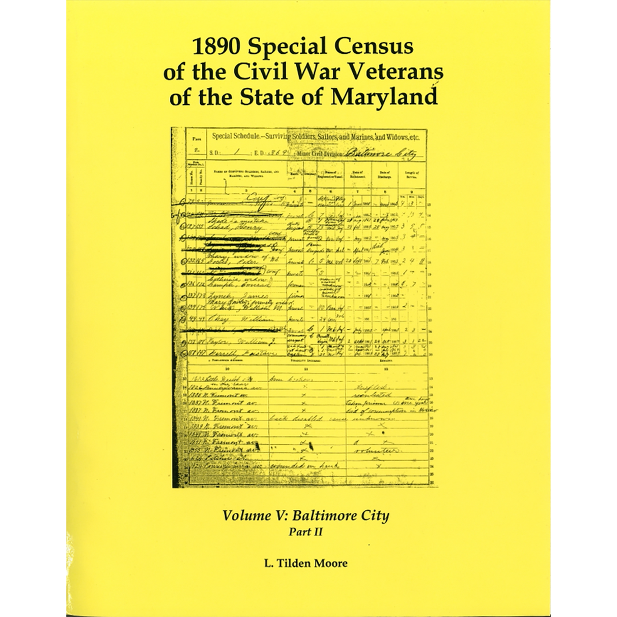 1890 Special Census of the Civil War Veterans of the State of Maryland, Volume V, Baltimore City, Part II