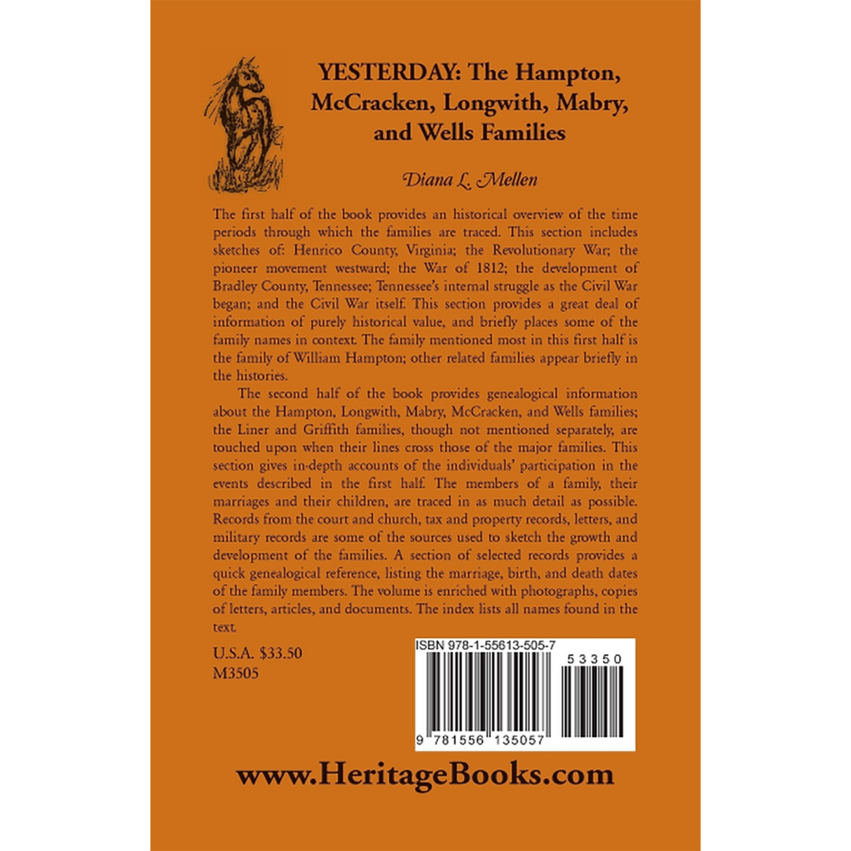 Yesterday: The Hampton, McCracken, Longwith, Mabry, and Wells Families back cover