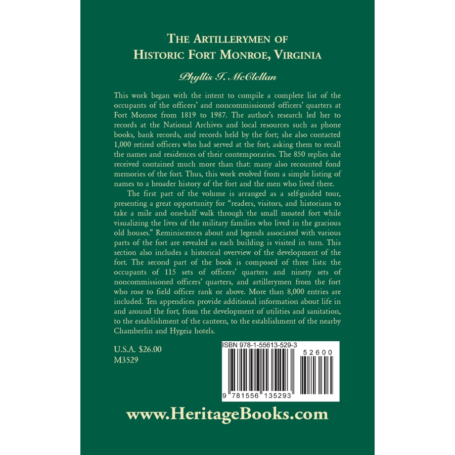 The Artillerymen of Historic Fort Monroe, Virginia back cover