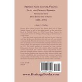 Princess Anne County, Virginia Land and Probate Records Abstracted from Deed Books 1-7 back cover