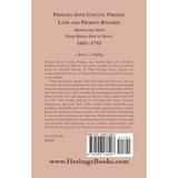 Princess Anne County, Virginia Land and Probate Records Abstracted from Deed Books 1-7 back cover