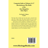 Composite Index to Volumes 14-17 (Revolutionary War Rolls) of the New Hampshire State Papers back cover