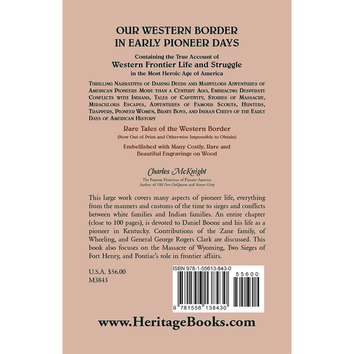 Our Western Border in Early Pioneer Days back cover