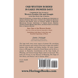 Our Western Border in Early Pioneer Days back cover