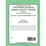 Newspaper Extracts from The Marin Journal, Marin County Tocsin, San Rafael, Marin County, California, January 5, 1893 to December 27, 1894 back cover