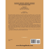 Hanson, Henson, Hinson, Hynson, and Allied Family Names, Volume 4: Early Records of Kentucky and Tennessee back cover