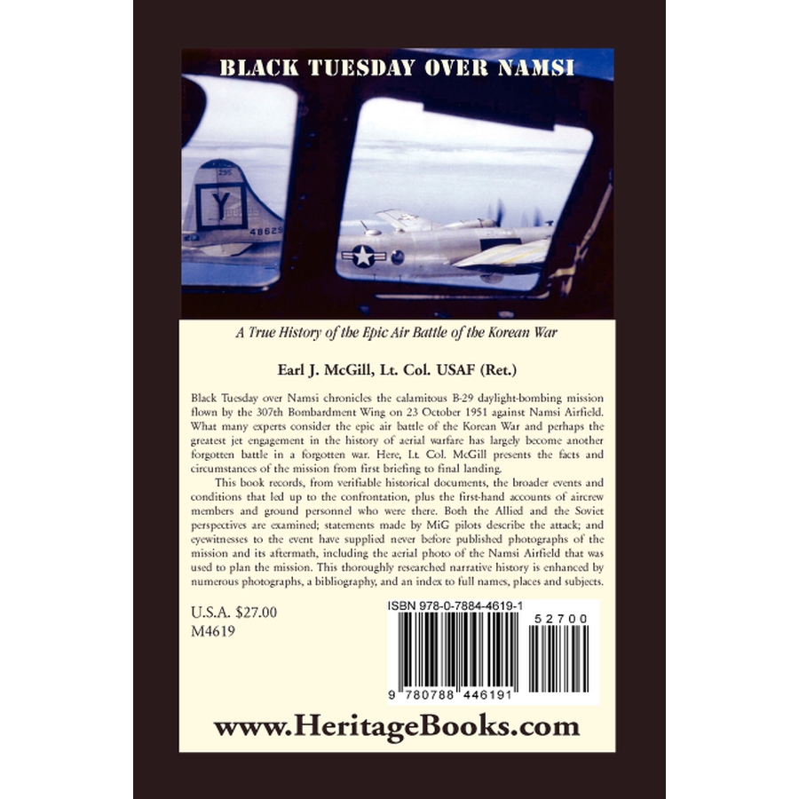 back cover of Black Tuesday Over Namsi: A True History of the Epic Air Battle of the Korean War