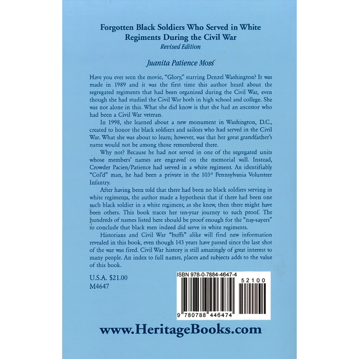 Forgotten Black Soldiers Who Served in White Regiments During the Civil War, Revised Edition back cover
