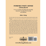 Dearborn County, Indiana, Cemetery Records, Volume D: Jackson Township, Kelso Township, Manchester Township, York Township and Addendum back cover