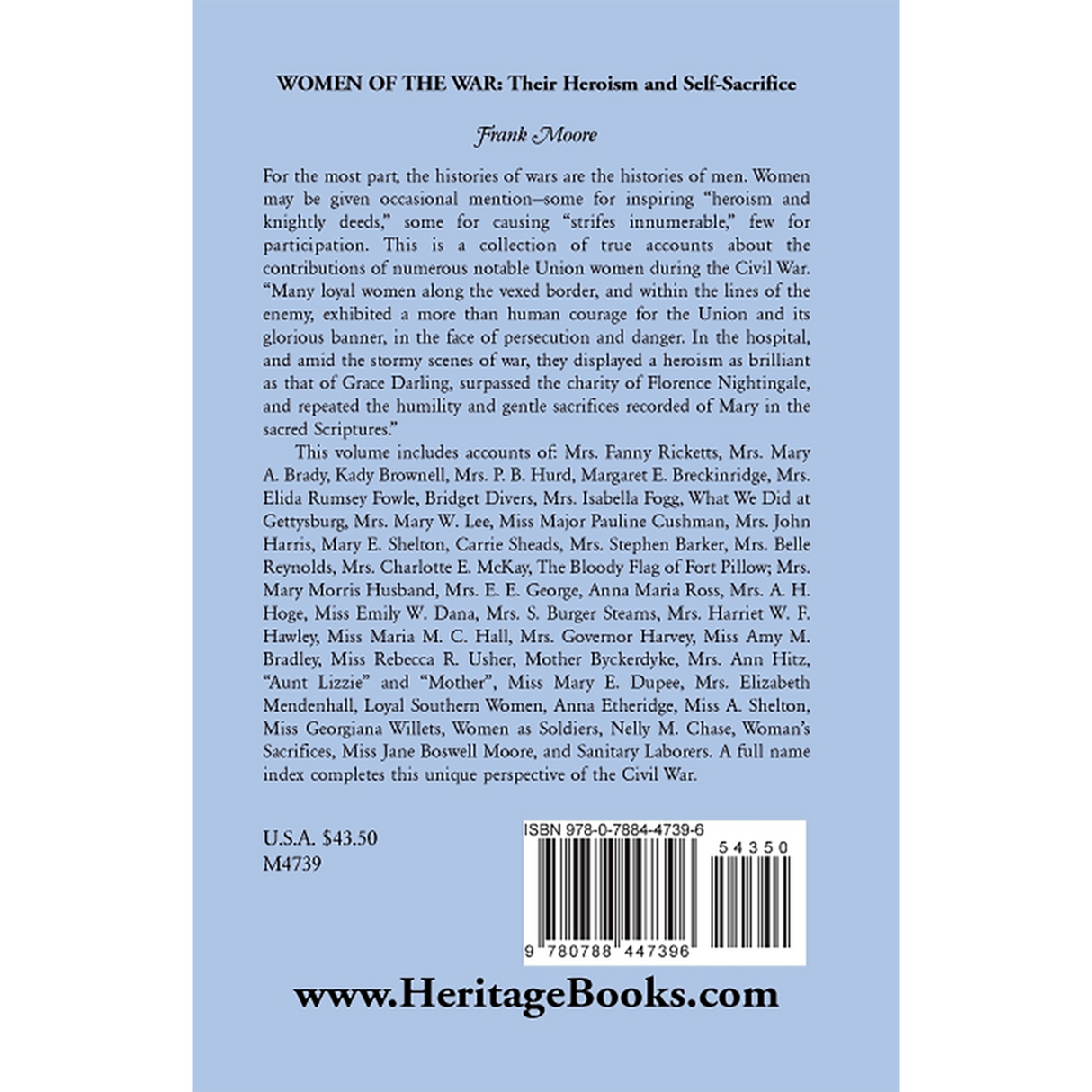 Women of the War; Their Heroism and Self-Sacrifice back cover