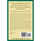 The Mayflower Descendant, Volume 13, 1911 back cover