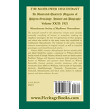 The Mayflower Descendant, Volume 23, 1921 back cover