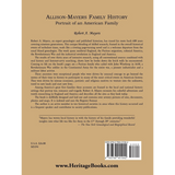 Allison-Mayers Family History: Portrait of an American Family back cover