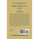 New Copies of Old Records from Hebron, Connecticut, 1708-1875 back cover