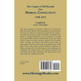 New Copies of Old Records from Hebron, Connecticut, 1708-1875 back cover