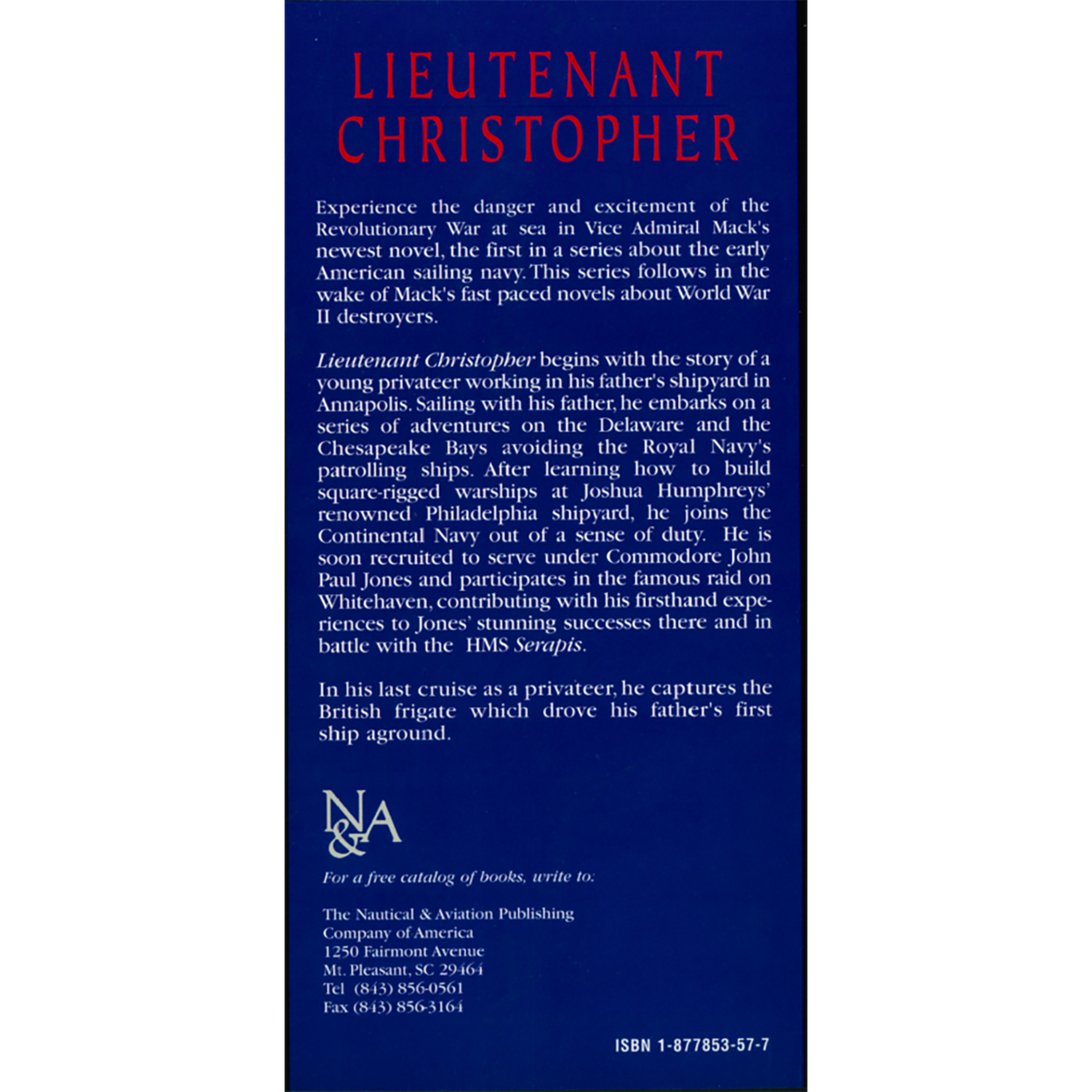 Lieutenant Christopher: A Novel of the Sea [paper] back cover