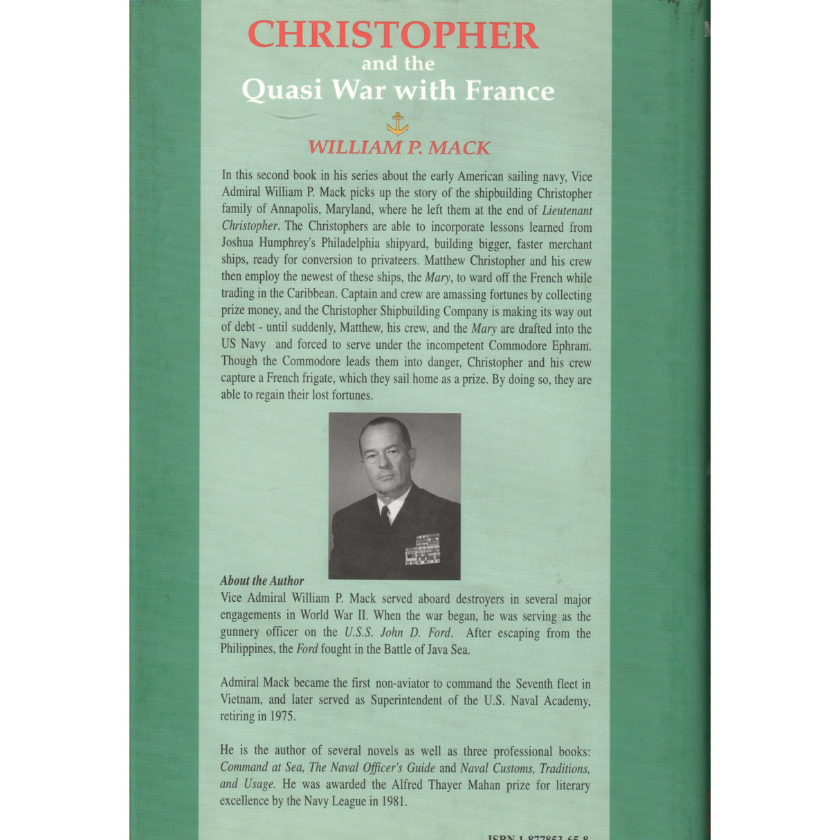 Christopher and the Quasi War with France back cover