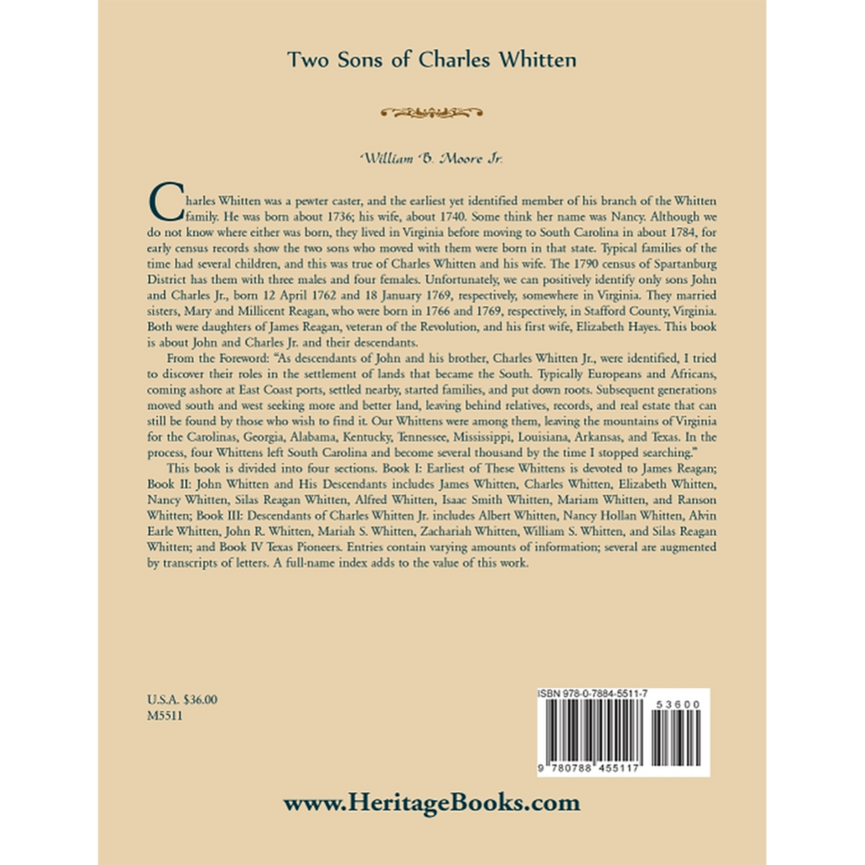 Two Sons of Charles Whitten back cover