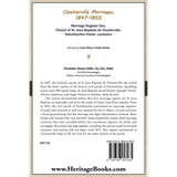 Cloutierville Marriages, 1847-1855: Marriage Register One, Church of St. Jean Baptiste de Cloutierville, Natchitoches Parish, Louisiana back cover