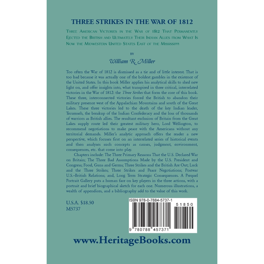 back cover of Three Strikes in the War of 1812: Three American Victories in the War of 1812