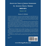 Seventy-Five Years of German Immigration to St. Genevieve County, Missouri: 1800-1875, Volume 1, A-E back cover