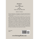 Journals of the House of Burgesses of Virginia, 1742-1747, 1748-1749 back cover