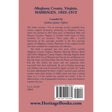 Alleghany County, Virginia, Marriages, 1822-1872 back cover